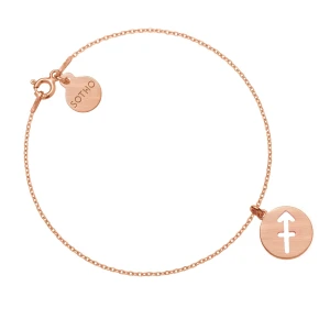 Matowa bransoletka z zodiakiem Strzelca z różowego złota SOTHO