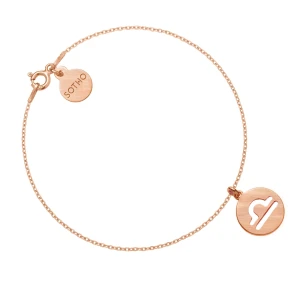 Matowa bransoletka z zodiakiem Wagi z różowego złota. SOTHO