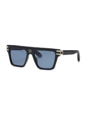 Matt/Sandblasted Black Blue Okulary przeciwsłoneczne Philipp Plein