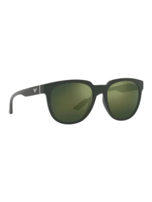 Matte Green Sunglasses with Dark Green Mirrored Lenses Emporio Armani