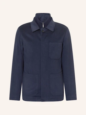 Maurizio Baldassari Kurtka Flanelowa Z Kaszmiru Z Wyjmowaną Podpinką blau