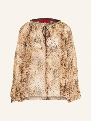Max & Co. Bluzka Koszulowa Eburnea Z Brokatową Przędzą I Falbankami beige MAX&Co.