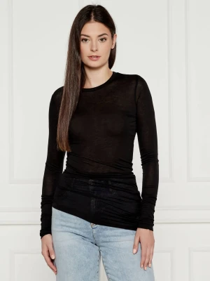 MAX&Co. Bluzka ORIONE | Slim Fit | z dodatkiem wełny czarny