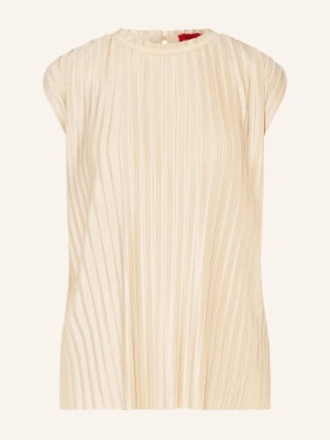 Max & Co. Bluzka Zaino Z Satyny Z Plisami beige
