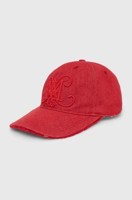 MAX&Co. czapka z daszkiem bawełniana kolor czerwony z aplikacją 2426576016200