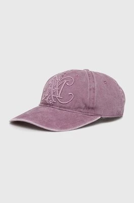 MAX&Co. czapka z daszkiem bawełniana kolor fioletowy z aplikacją 2416571017200