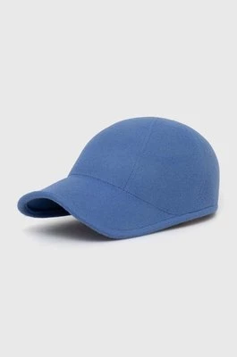 MAX&Co. czapka z daszkiem wełniana kolor niebieski gładka 2416571036200