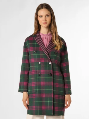 MAX&Co. Damski płaszcz dwustronny Kobiety zielony|wyrazisty róż w kratkę,