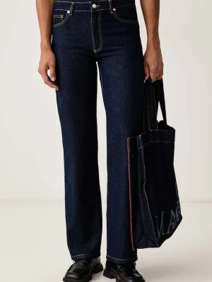 Max&Co. jeansy wide leg damskie CALESSE granatowy