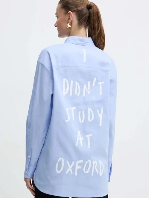 MAX&Co. koszula bawełniana damska kolor niebieski relaxed z kołnierzykiem klasycznym 2528116012200