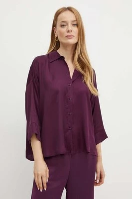 MAX&Co. koszula damska kolor fioletowy relaxed z kołnierzykiem klasycznym 2426116071200