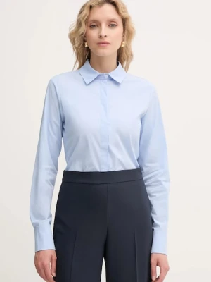MAX&Co. koszula damska kolor niebieski slim z kołnierzykiem klasycznym 2528116014200