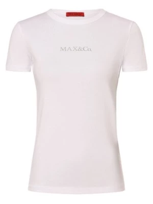 MAX&Co. Koszulka damska - Logotee Kobiety Bawełna biały jednolity,
