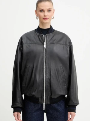MAX&Co. kurtka bomber skórzana kolor czarny przejściowa 2528446012200