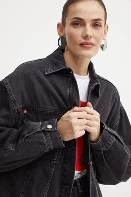 MAX&Co. kurtka jeansowa damska kolor czarny przejściowa oversize 2426086033200