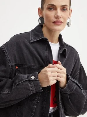 MAX&Co. kurtka jeansowa damska kolor czarny przejściowa oversize 2426086033200