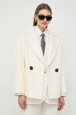 MAX&Co. kurtka wełniana kolor beżowy przejściowa oversize 2416081051200