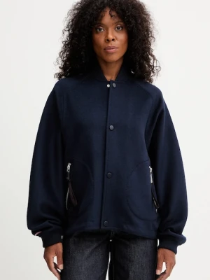 MAX&Co. kurtka wełniana kolor granatowy przejściowa oversize 2526086013200