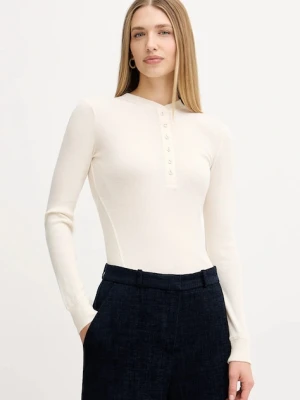 MAX&Co. longsleeve z dodatkiem wełny kolor beżowy 2526946014200