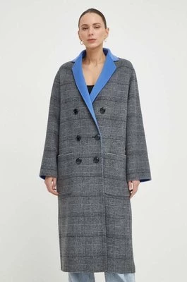 MAX&Co. płaszcz wełniany dwustronny kolor szary przejściowy dwurzędowy 2416011041200