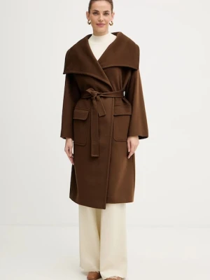 MAX&Co. płaszcz wełniany kolor brązowy 2526016014200