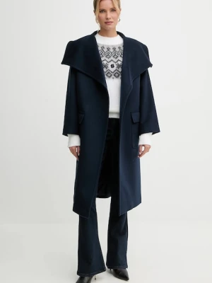 MAX&Co. płaszcz wełniany kolor granatowy 2526016014200