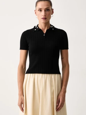 Max&Co. polo damskie z wiskozą REA czarny