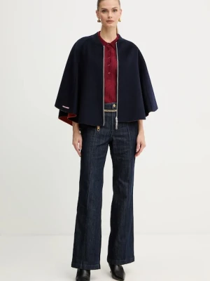 MAX&Co. poncho dwustronne z dodatkiem wełny kolor granatowy 2526736037200