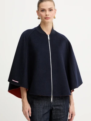 MAX&Co. poncho dwustronne z dodatkiem wełny kolor granatowy 2526736037200