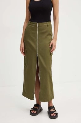 MAX&Co. spódnica jeansowa kolor zielony maxi prosta 2426106011200