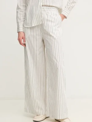 MAX&Co. spodnie bawełniane damskie kolor biały szerokie high waist 2516131094200