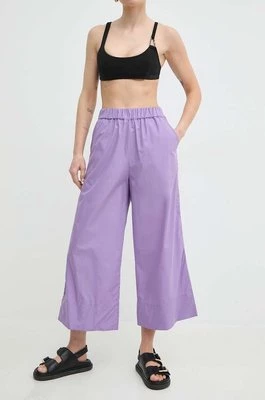 MAX&Co. spodnie bawełniane kolor fioletowy szerokie high waist 2416131024200