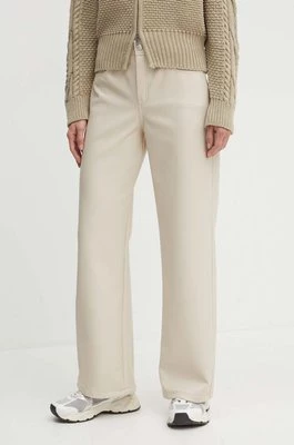 MAX&Co. spodnie damskie kolor beżowy proste high waist 2416781022200