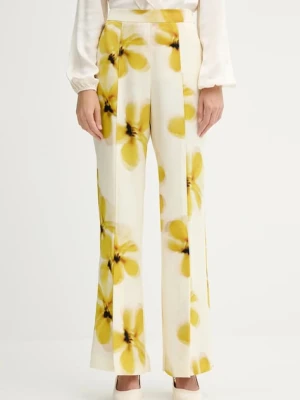 MAX&Co. spodnie damskie kolor beżowy szerokie high waist 2526136101200