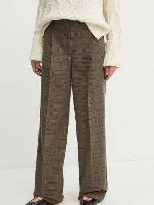 MAX&Co. spodnie damskie kolor brązowy proste high waist 2426136033200