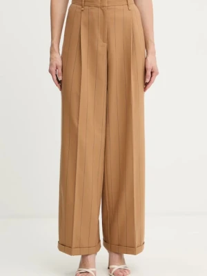 MAX&Co. spodnie damskie kolor brązowy proste high waist 2526136053200