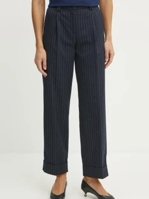 MAX&Co. spodnie damskie kolor granatowy proste high waist 2516131062200