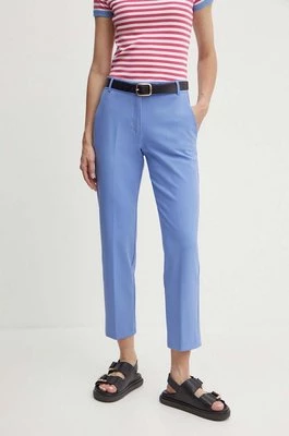 MAX&Co. spodnie damskie kolor niebieski fason cygaretki high waist 2416131082200