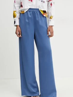 MAX&Co. spodnie damskie kolor niebieski szerokie high waist 2516131033200