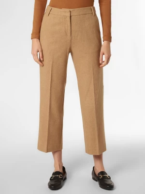 MAX&Co. Spodnie Kobiety Sztuczne włókno beżowy|brązowy jednolity,