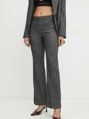 MAX&Co. spodnie wełniane kolor szary proste high waist 2426136124200