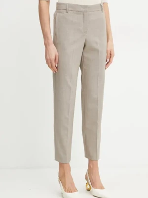 MAX&Co. spodnie z domieszką wełny damskie kolor beżowy fason cygaretki medium waist 2516131073200