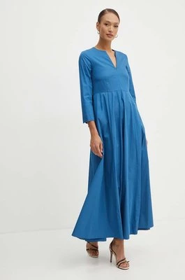 MAX&Co. sukienka bawełniana kolor niebieski maxi rozkloszowana 2416221043200