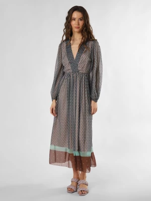 MAX&Co. Sukienka damska - Teruel Kobiety niebieski|brązowy|wielokolorowy wzorzysty,