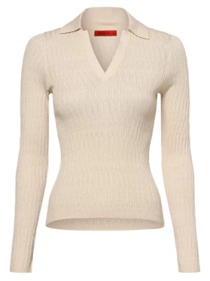 MAX&Co. Sweter damski Kobiety Bawełna beżowy wypukły wzór tkaniny,