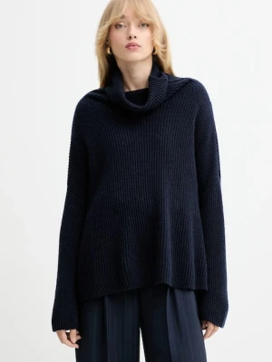 MAX&Co. sweter kaszmirowy damski kolor granatowy lekki z golfem 2528366044200