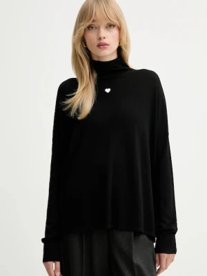 MAX&Co. sweter wełniany damski kolor czarny lekki z golfem 2528366024200