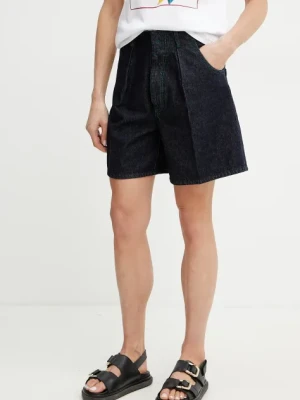 MAX&Co. szorty jeansowe damskie kolor granatowy gładkie high waist 2516141023200