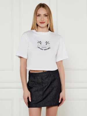 MAX&Co. T-shirt BABELE OPTICAL | Cropped Fit biały