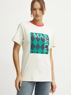 MAX&Co. t-shirt bawełniany damski kolor beżowy 2518971041200